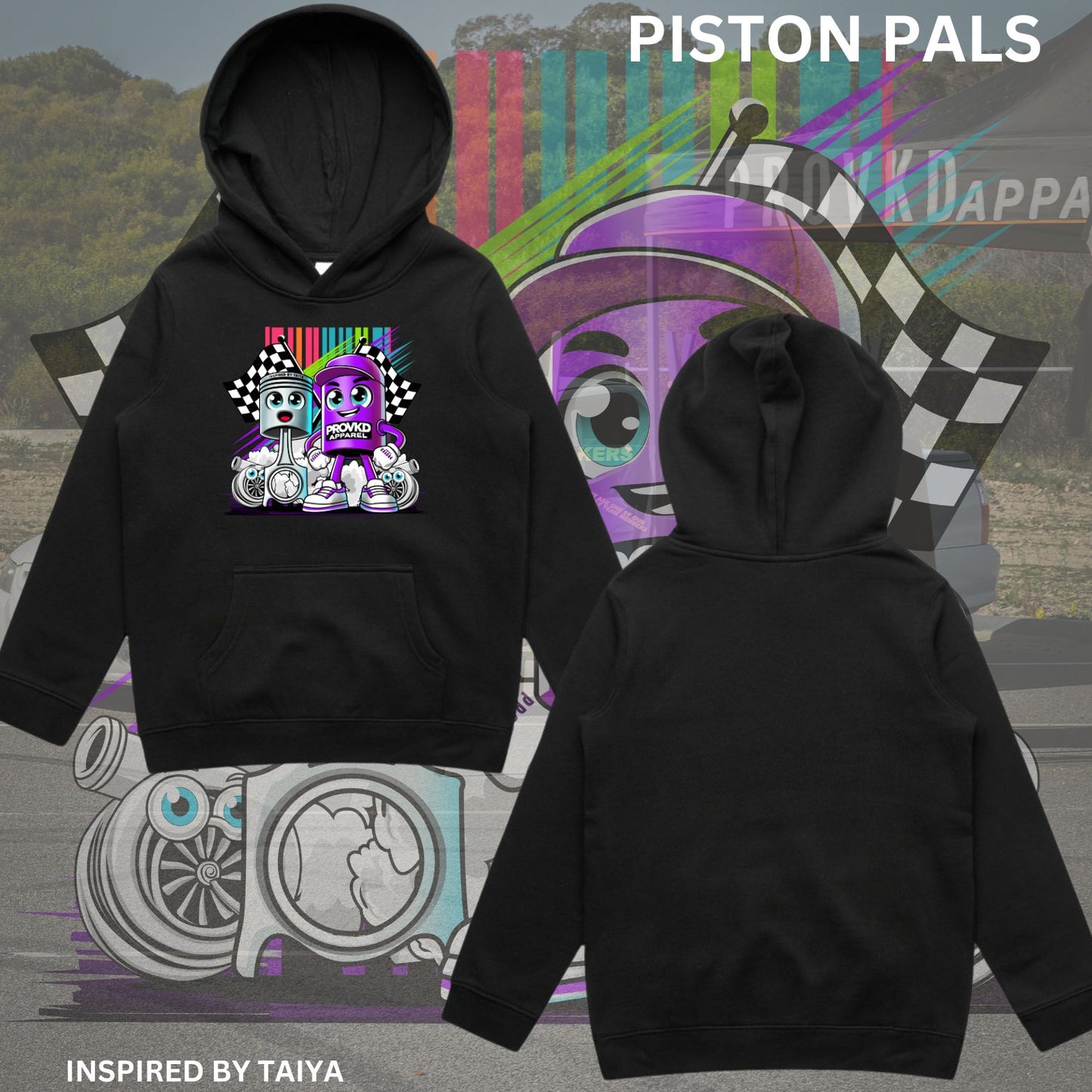 Piston Pals Hoodie - Black - Kids